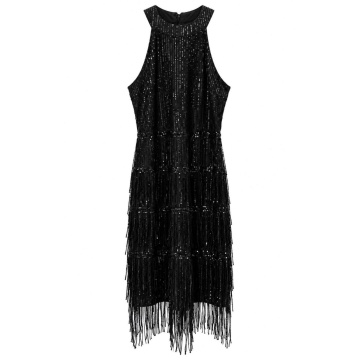 RG2563N–Rochie Elegantă cu Paiete și Franjuri în Trepte – Glamour Nights - Img 2