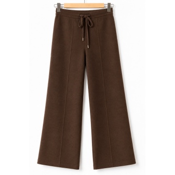 RG3744M– Pantaloni Tricotați Palazzo – Chocolate - Img 2