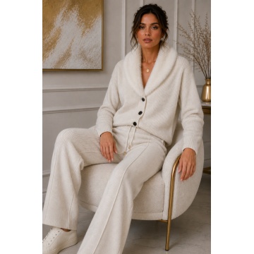 RG5397-5 - Cardigan Quiet Luxury cu Guler Detașabil din Blană – Ivory - Img 2