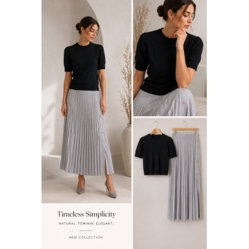 RG7120N Bluza neagra tricotată fin cu umeri structurați – Eleganță modernă - Img 7