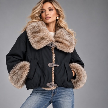 RGHA62002N Jachetă Urban Fur cu blană artificială –Negru