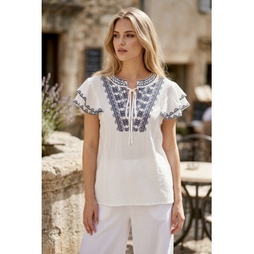 RGXF1165-5 Bluză boho croșetată din bumbac 100% – Dantelă ajurată - Img 3