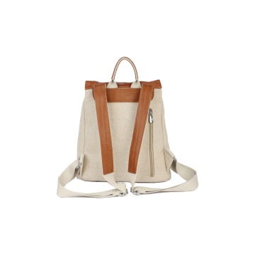 Rucsac Terra Canvas cu Clapetă RGRS5546 crem cu negru - Img 2