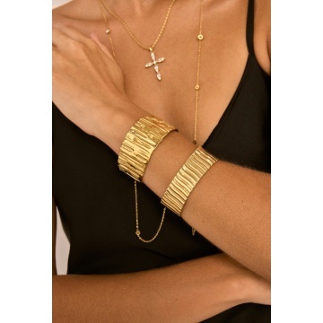 Brățară Cuff Golden Ripple – Elegant Waves RG324AQ309 - Img 4
