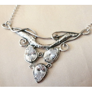 Colier argint masiv -N10619 zircon