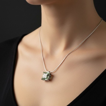 Colier argint peridot N4295 - Img 3