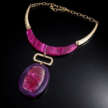 Colier statement „Fuchsia Aura” COLLIER5139 - Img 2