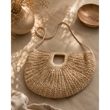 Geantă Black Raffia Tote RGPL644