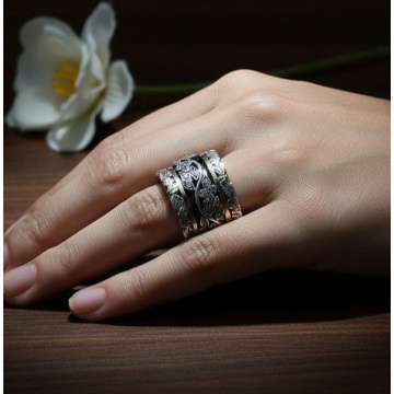 Inel argint 925 și aur 14K – Althéa | Design floral cu zirconii elegante - Img 7