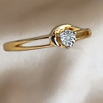 Inel argint placat cu aur -RGR017342 Diamant - Img 2