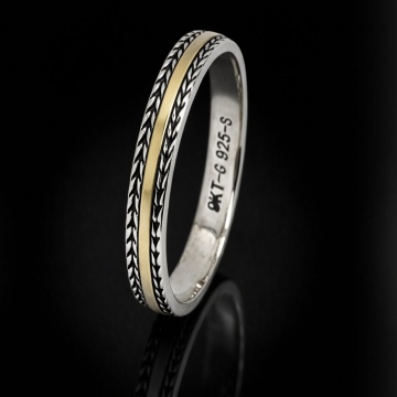Inel argint si aur 9K -103148