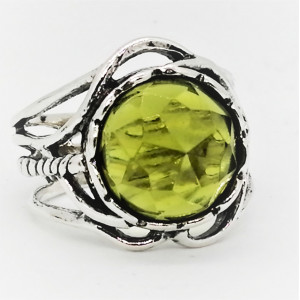 Inel de argint cu peridot verde – „Lacrima Pădurii” R1013 - Img 3