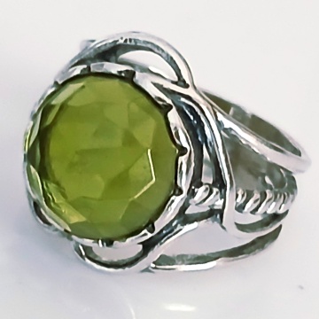 Inel de argint cu peridot verde – „Lacrima Pădurii” R1013 - Img 4