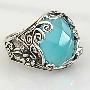 Inel din argint - blue ocean cuart-R6980 - Img 1