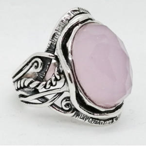 Inel din argint - cuart roz-R9234