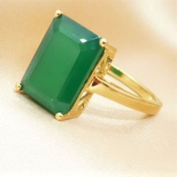Inel LIDIA -argint placat cu aur -onix verde-RGR016010 OV - Img 2