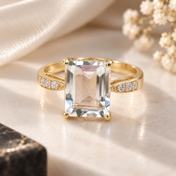 Inel OLGA -argint placat cu aur -cristal-RGR018625