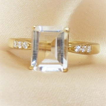 Inel OLGA -argint placat cu aur -cristal-RGR018625 - Img 4