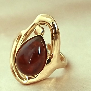 Inel reglabil „Amber Flame” – placat auriu RG424RX283