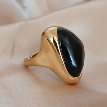 Inel reglabil din rășină Midnight Gold – RGBAX1178 N - Img 3