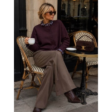 RG-RY630P–Cardigan Prună Fleur Romance din tricot cu volane florale (M–XL) - Img 3