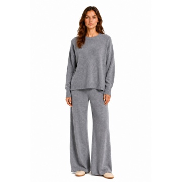 RG2442G GRI Set M–2XL tricotat premium – Pulover oversized & pantaloni largi - Img 2