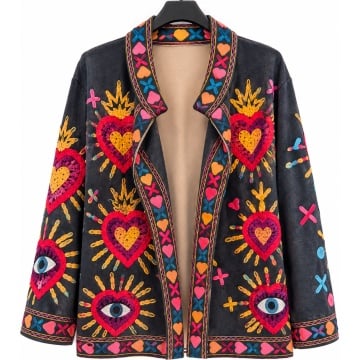 RG26586-30 Jachetă Velvet Art – Imprimeu Artistic, Efect Catifea | Made in Italy 40–46 (M–2XL) - Img 3