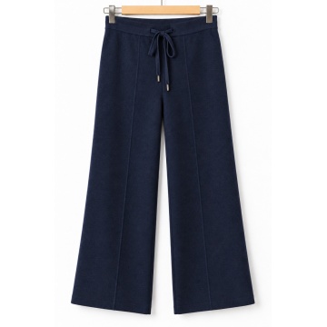 RG3744B– Pantaloni Tricotați Palazzo – Navy - Img 2