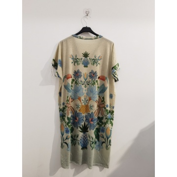 RG650953 Rochie midi din vâscoză cu lurex și imprimeu tropical – Mărime unică EU 46–52 (XL–3XL) - Img 3