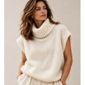 RG8195I–Pulover-Vestă Dolcevita Nuvola din Baby Alpaca & Lână – Made in Italy - Img 5