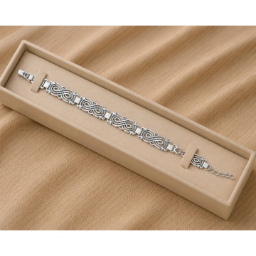 Brățară din argint cu linii infinit, model filigranat elegant B2582 - Img 5
