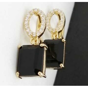 Cercei Celine -argint placat cu aur RGE010481 ONIX - Img 5