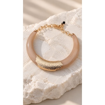 Colier Statement Nude Beige & Gold – Accent Organic- RGCL-2700213 N - Img 5