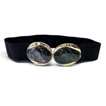 Curea Elastică Damă Neagră cu Cataramă Bijuterie din Rășină – Black Resin RGCT-8471N