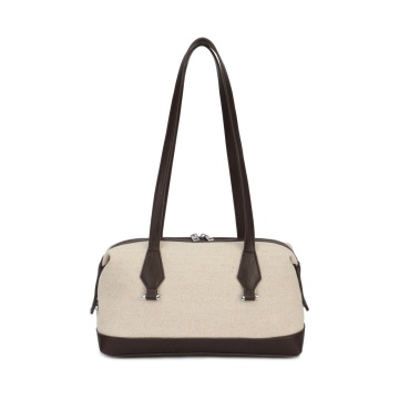 Geantă de umăr canvas structurată – stil urban elegant RGPHPH5543 N negru crem - Img 1