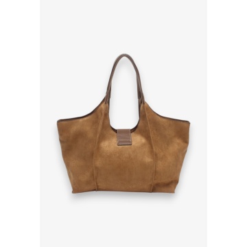 Geantă Shopper Suede Elegance – Efect Piele Întoarsă, Detalii Aurii RG26845B - Img 4
