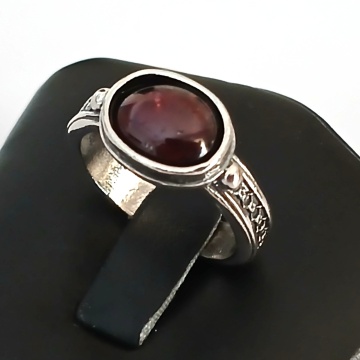 Inel Argint „Roua Rodiei” cu Granat R540 - Img 1