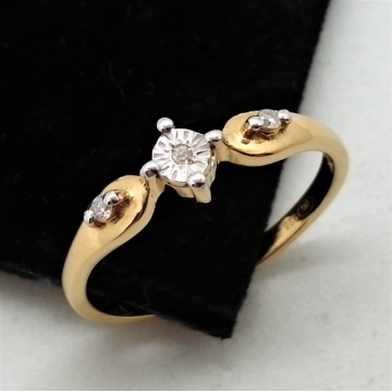 Inel argint placat cu aur -RGR015111 Diamant - Img 2