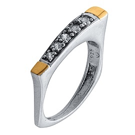 Inel argint si aur 9k -zircon 11538 - Img 4