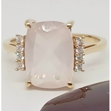 Inel Artisan -argint placat cu aur cuart roz -RGR13709 - Img 1