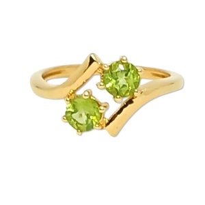 Inel Petra -argint placat cu aur -RGR032896 peridot - Img 2