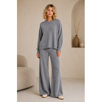 RG2442G GRI Set M–2XL tricotat premium – Pulover oversized & pantaloni largi