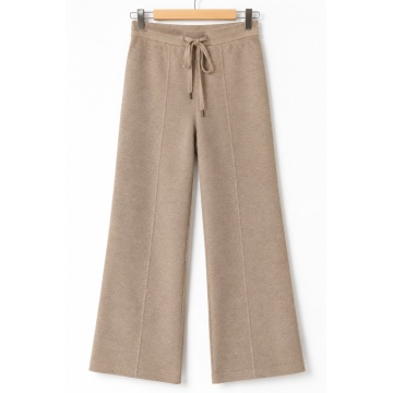 RG3744T– Pantaloni Tricotați Palazzo – Taupe - Img 2