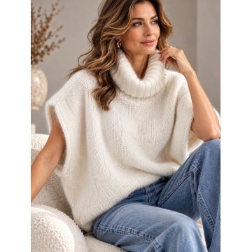 RG8195I–Pulover-Vestă Dolcevita Nuvola din Baby Alpaca & Lână – Made in Italy