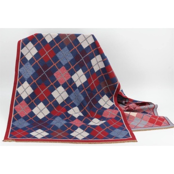 RGEC0850022-1R Eșarfă Reversibilă Argyle Mustard – Vâscoză & Bumbac, 69 × 190 cm - Img 2