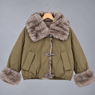 RGHA62002K Jachetă Urban Fur cu blană artificială –KAKI - Img 3