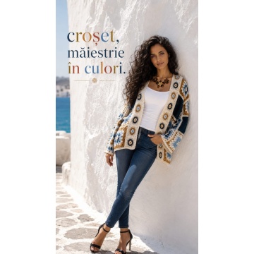RGLS01-1 A Cardigan Boho Croșetat Multicolor 100% Acrilic (M–4XL) - Img 4