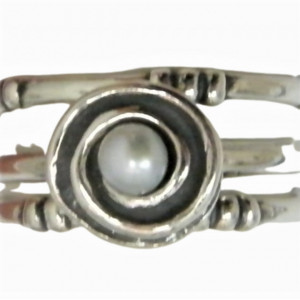 Stiva 3 inele - perla si argint R834