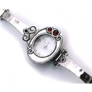 Ceas din Argint 925 cu Granate Naturale si Cadran din Sidef Royal Garnet W1578 - Img 5
