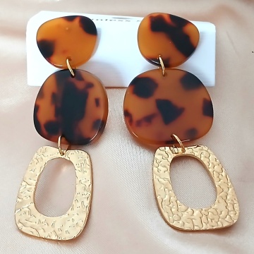 Cercei „Leopard Chic” – Tortoise & Gold Statement -RGCT163AA-L